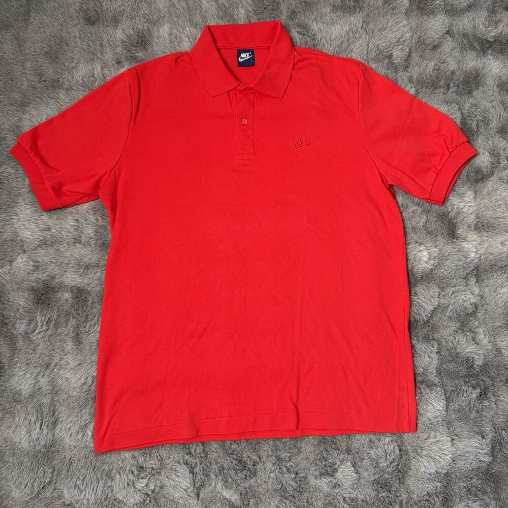 Vintage 90s Nike Knit Polo T-Shirt, Red Size Large
